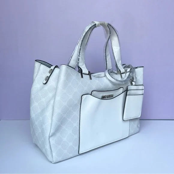 Steve Madden Bparker White Logo Handbag Purse, pouch, ID holder NWT - Picture 3 of 12